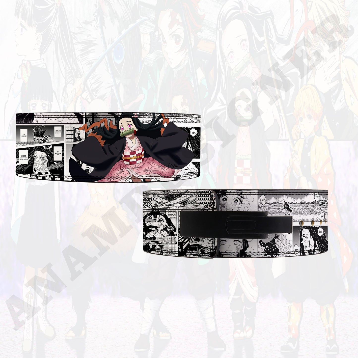 Demon slayer anime powerlifting lever belt | Anime weightlifting belt nezuko lever lifting belt | nezuko lifting gym belt  demon slayer belt