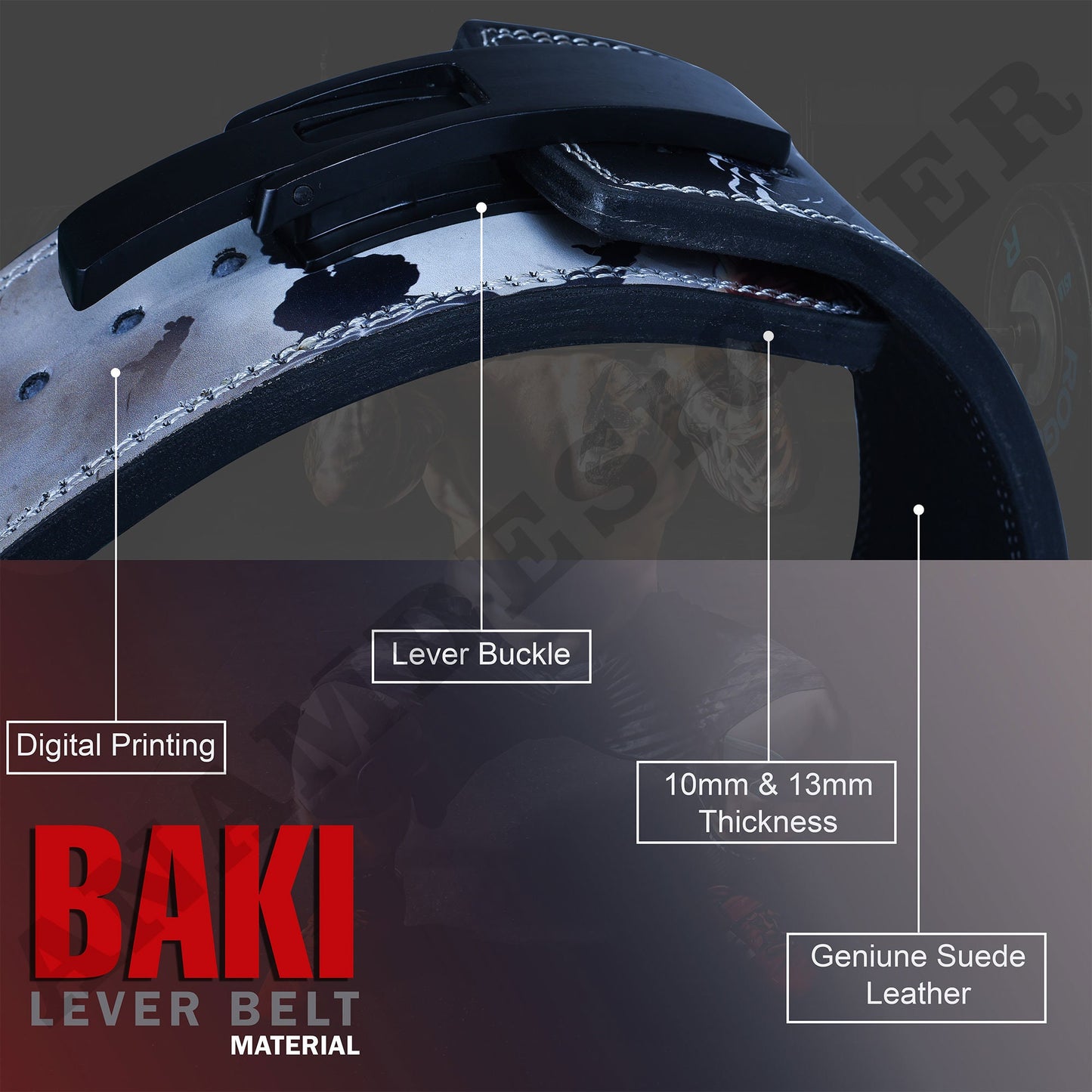 Baki Anime Lever Belt | Baki  Powerlifting Belt | | Yujiro Anime Belt | Lever Lifting Belt | Baki Gym lever Lifting belt | Baki Lever Belt