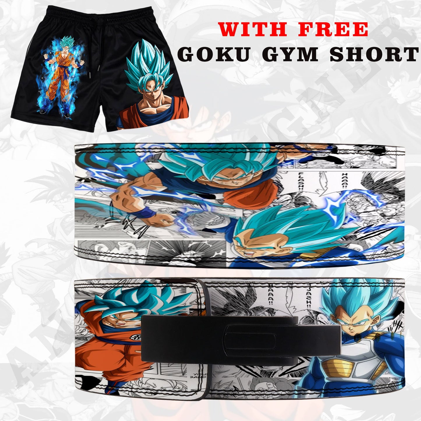 Goku VS Vegeta Anime Lever Belt | Powerlifting belt| Goku Lever Lifting belt Anime Goku Gym Short Goku Weightlifting belt Vegeta lever Belt