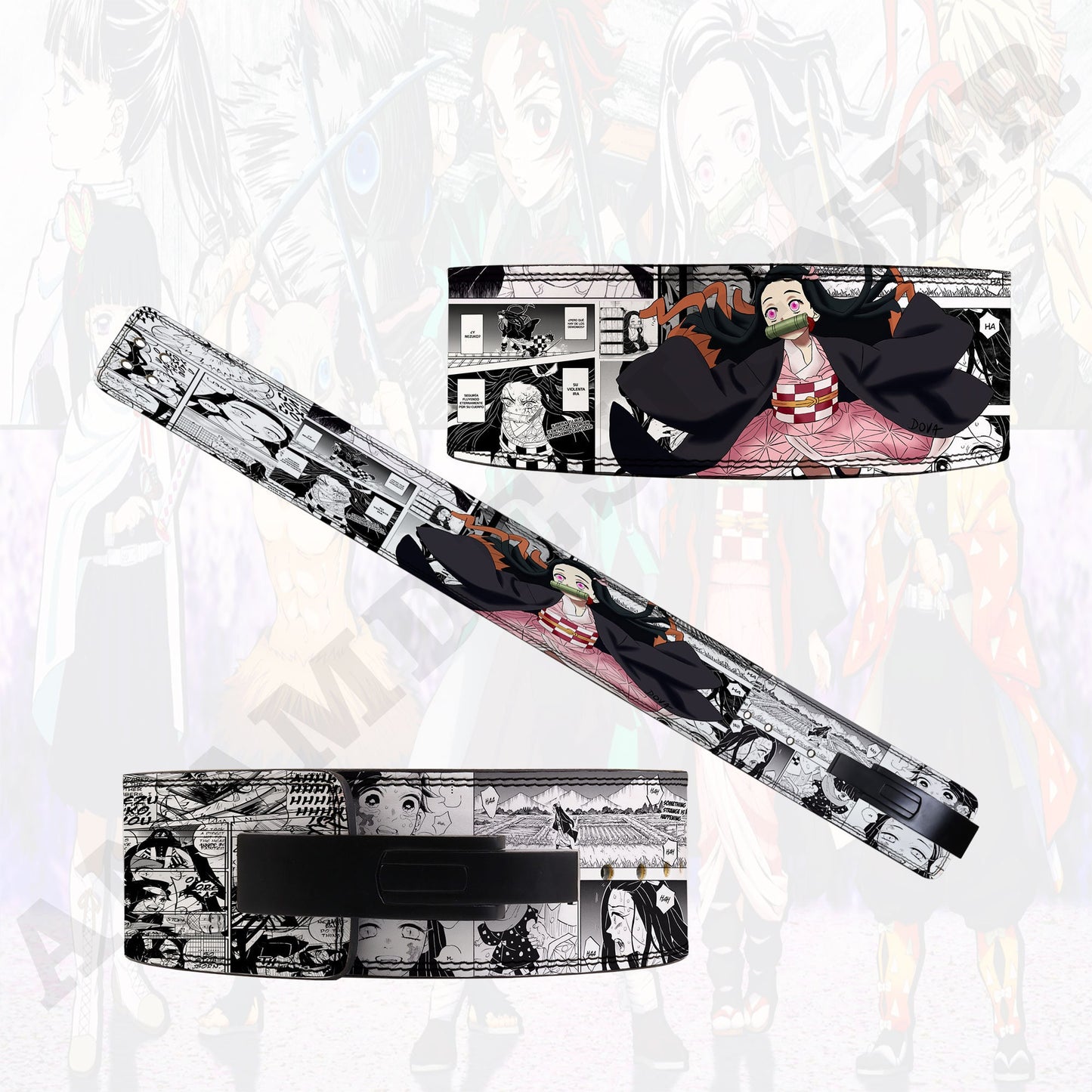 Demon slayer anime powerlifting lever belt | Anime weightlifting belt nezuko lever lifting belt | nezuko lifting gym belt  demon slayer belt